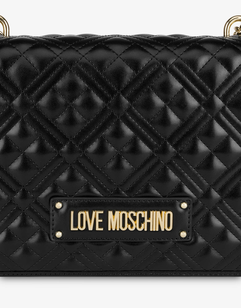 Bandolera acolchada con logo Negro Love Moschino 3