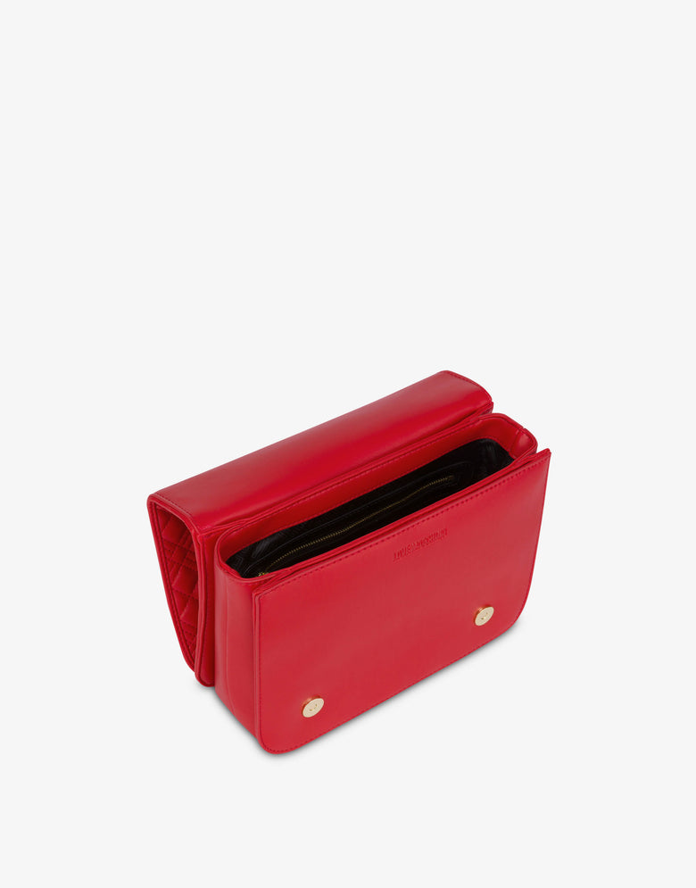 Shiny Quilted shoulder bag Red Love Moschino 2