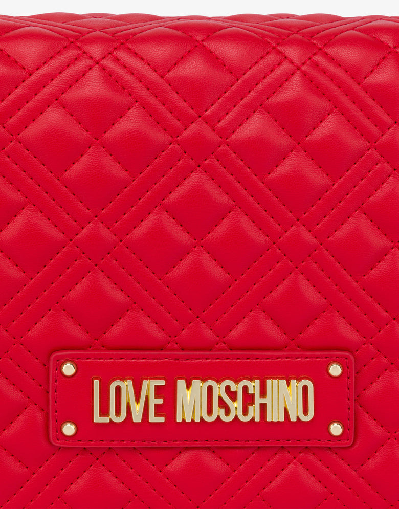 Shiny Quilted shoulder bag Red Love Moschino 3