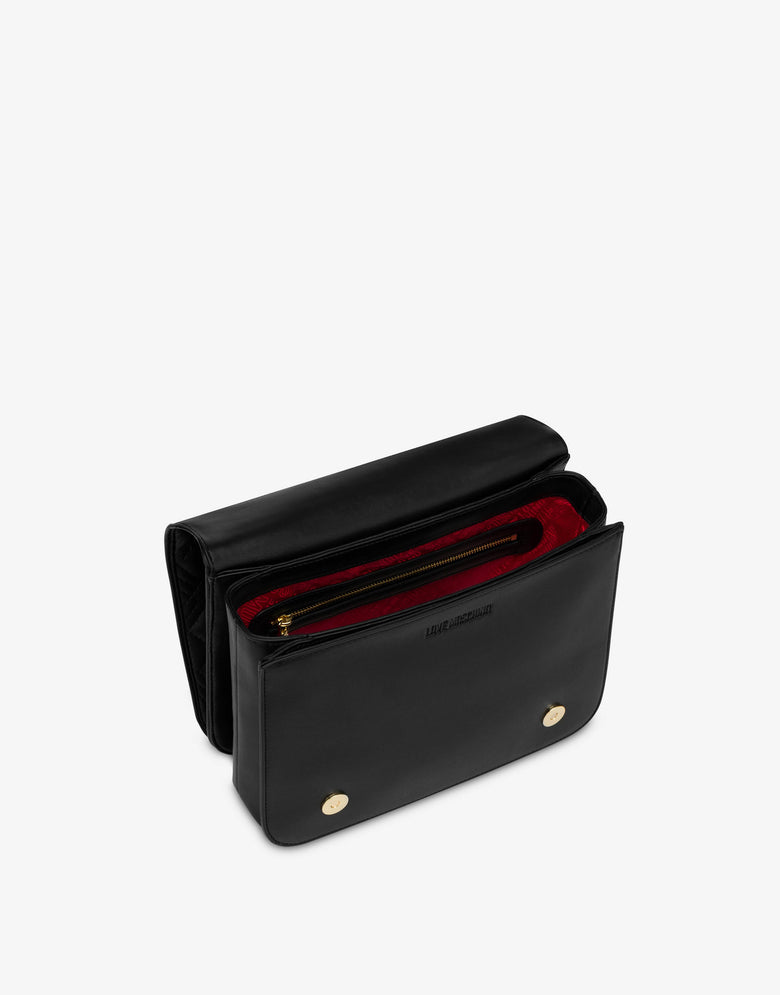 Bolso de hombro Shiny Quilted Negro Love Moschino 2