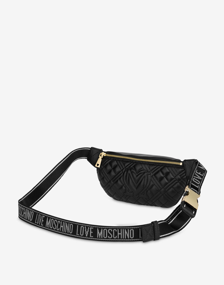 字母徽标绗缝腰包 黑色 Love Moschino 1