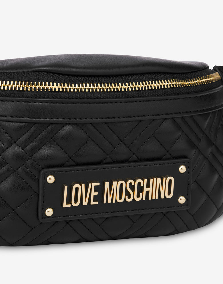 字母徽标绗缝腰包 黑色 Love Moschino 3