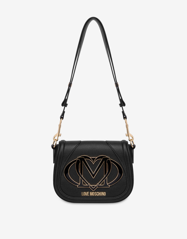 肩背包配超大logo 黑色 Love Moschino 0