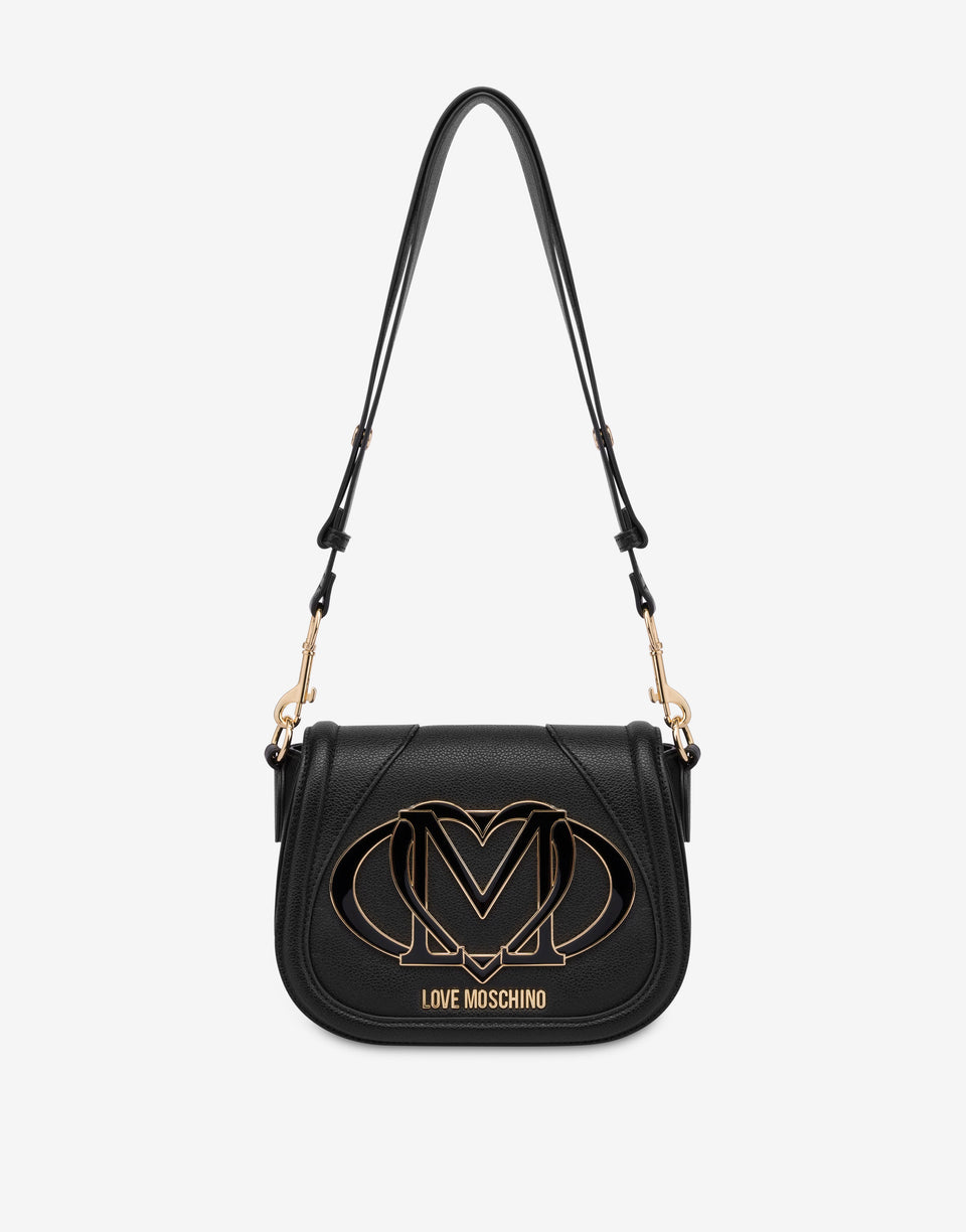 肩背包配超大logo 黑色 Love Moschino 0