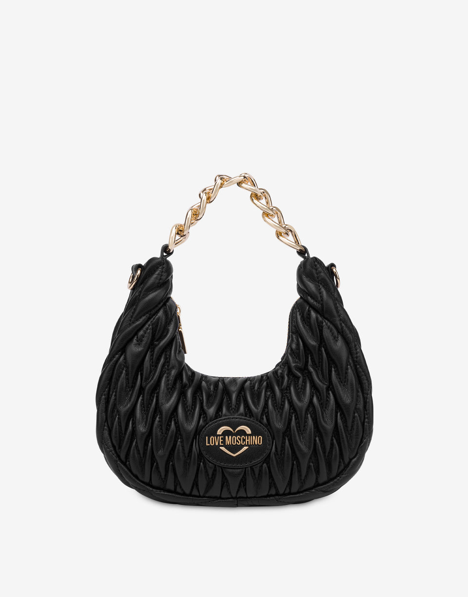 绗缝手提包 黑色 Love Moschino 0