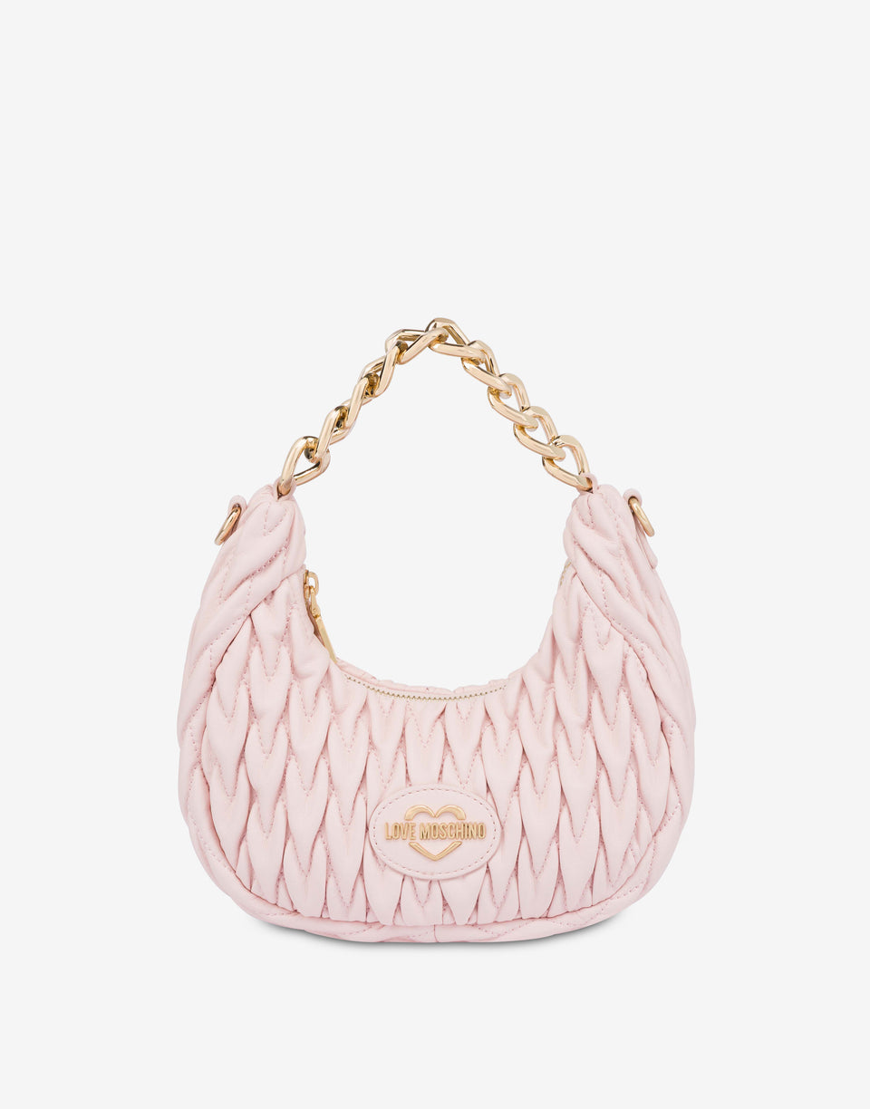 Bolso hobo acolchado Pink Love Moschino 0