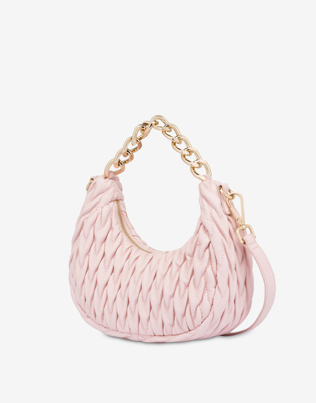 Bolso hobo acolchado Pink Love Moschino 1