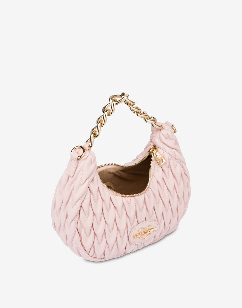Bolso hobo acolchado Pink Love Moschino 2