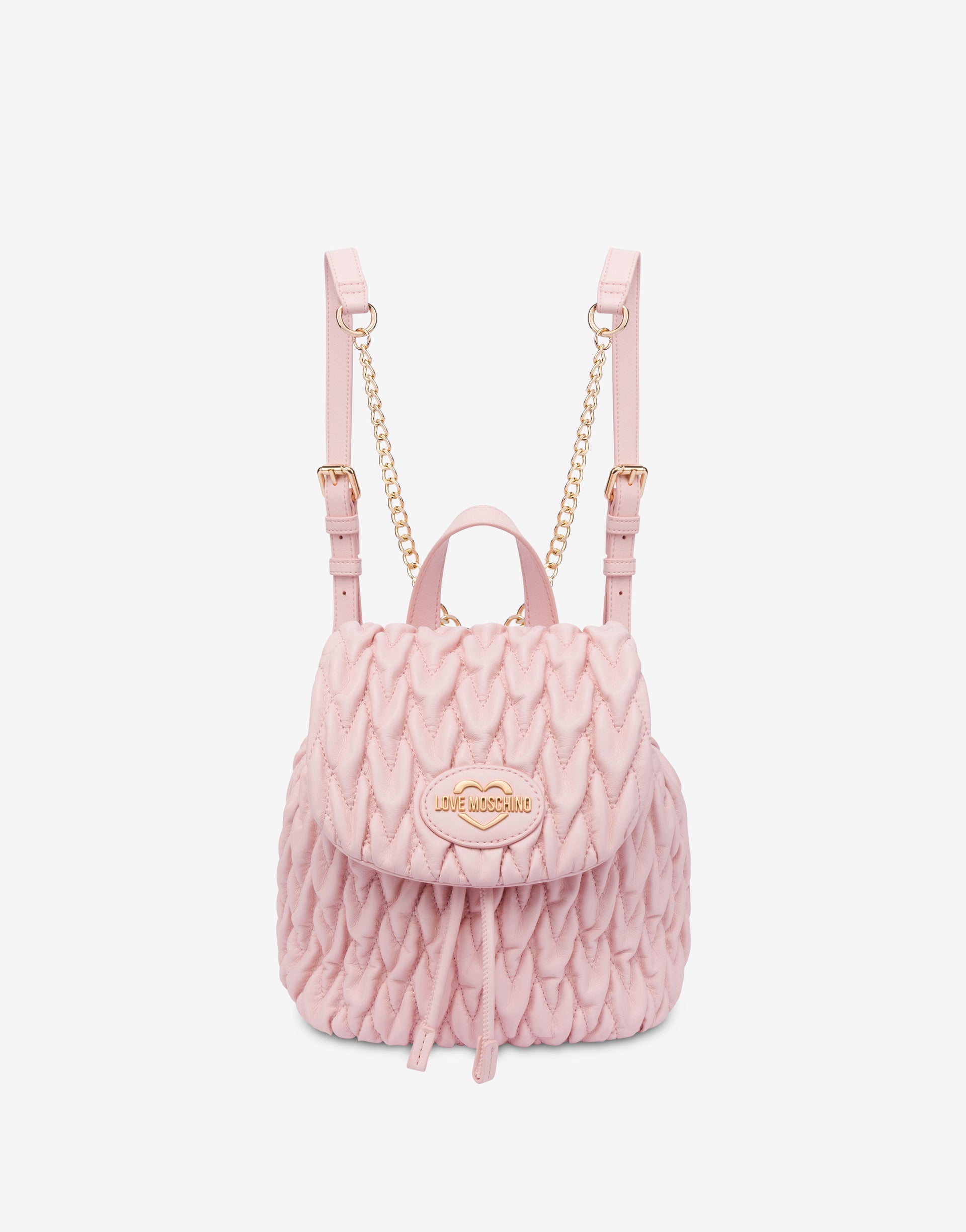 Pink Moschino Quilted Nylon Backpack Moschino US Love Moschino