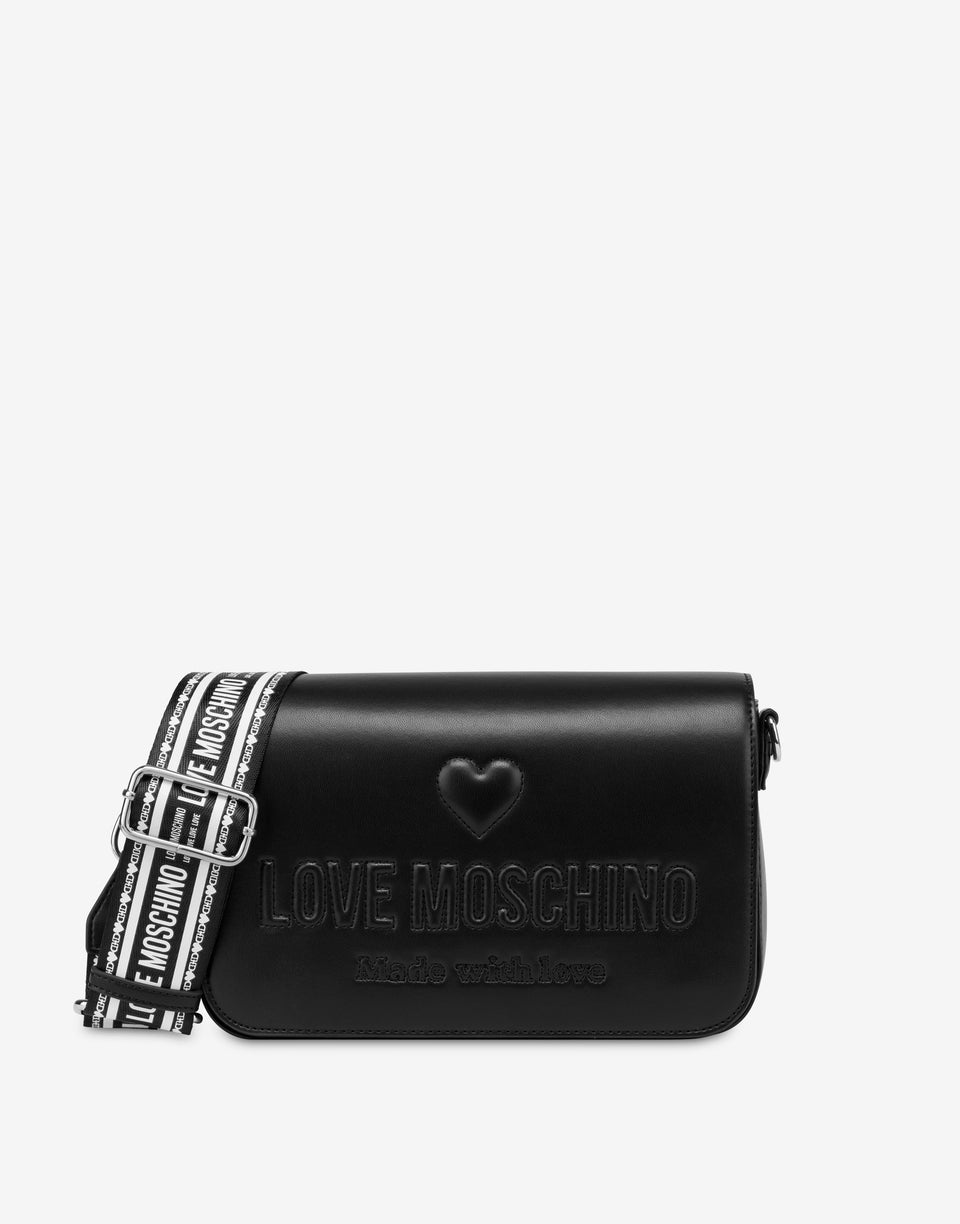 Embossed logo crossbody bag Black Love Moschino 0