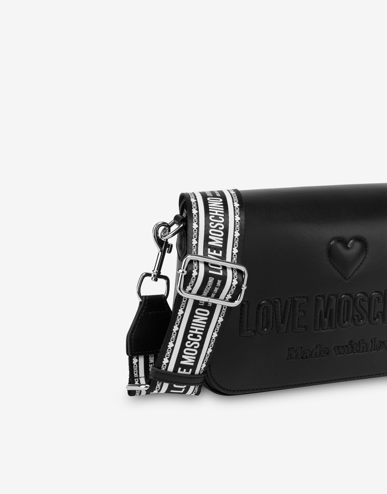 Embossed logo crossbody bag Black Love Moschino 3