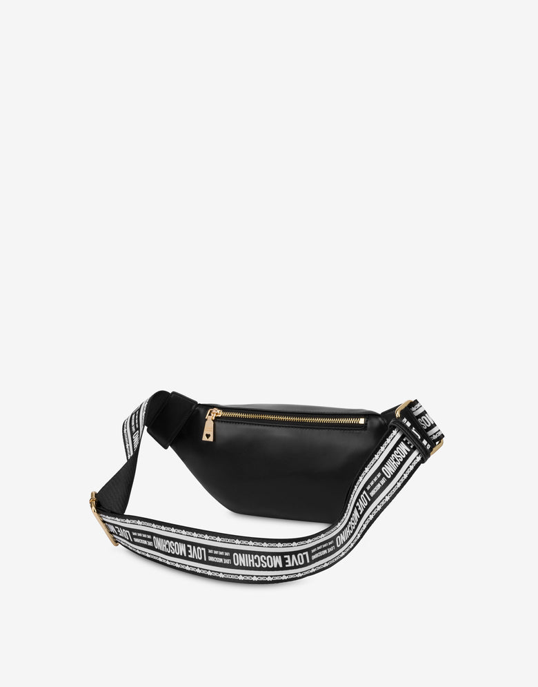 Belt bag with logoed belt Black Love Moschino 1
