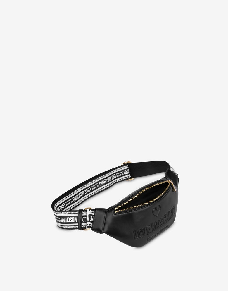 Belt bag with logoed belt Black Love Moschino 2