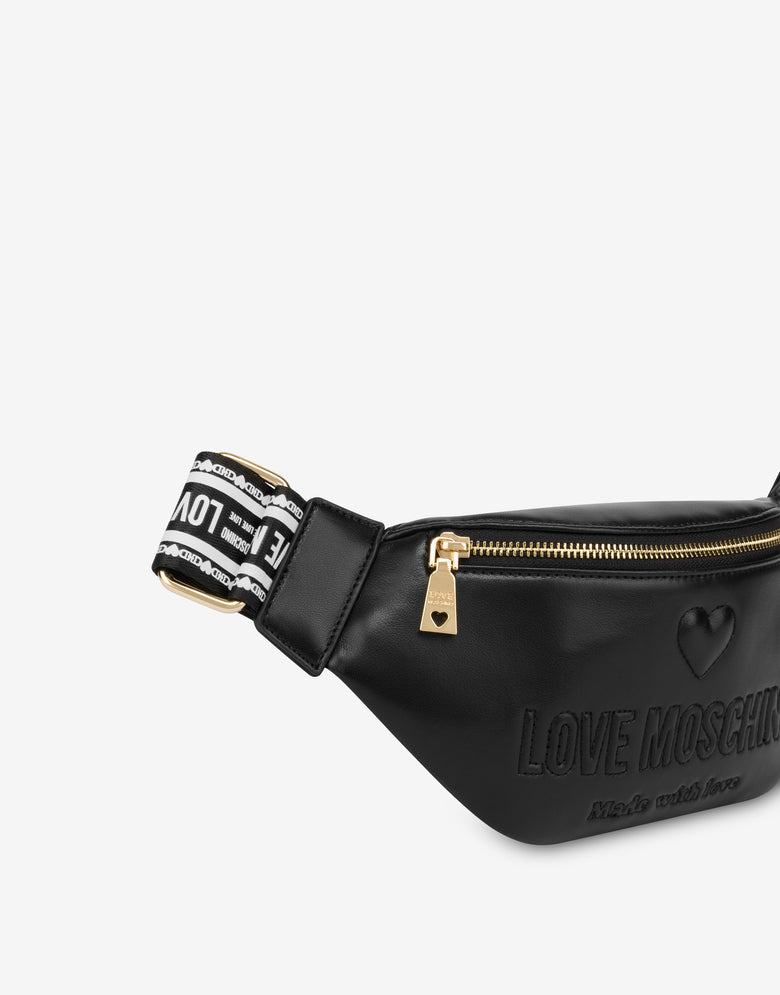 Belt bag with logoed belt Black Love Moschino 3