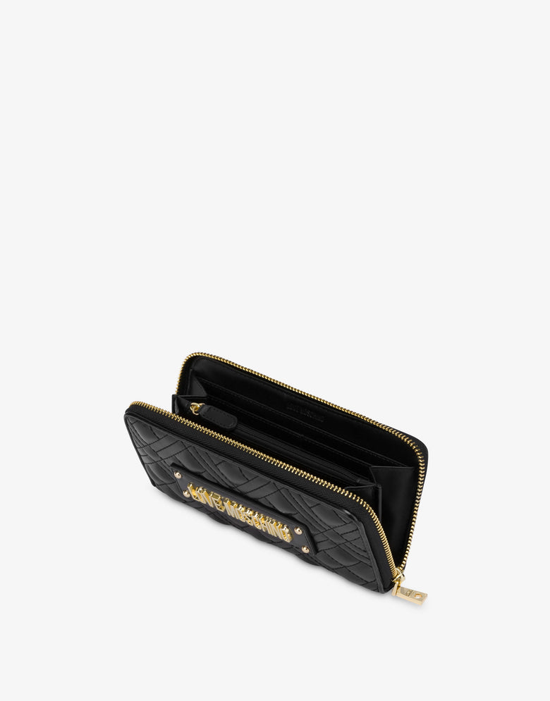 Cartera con cierre de cremallera todo alrededor Negro Love Moschino 2