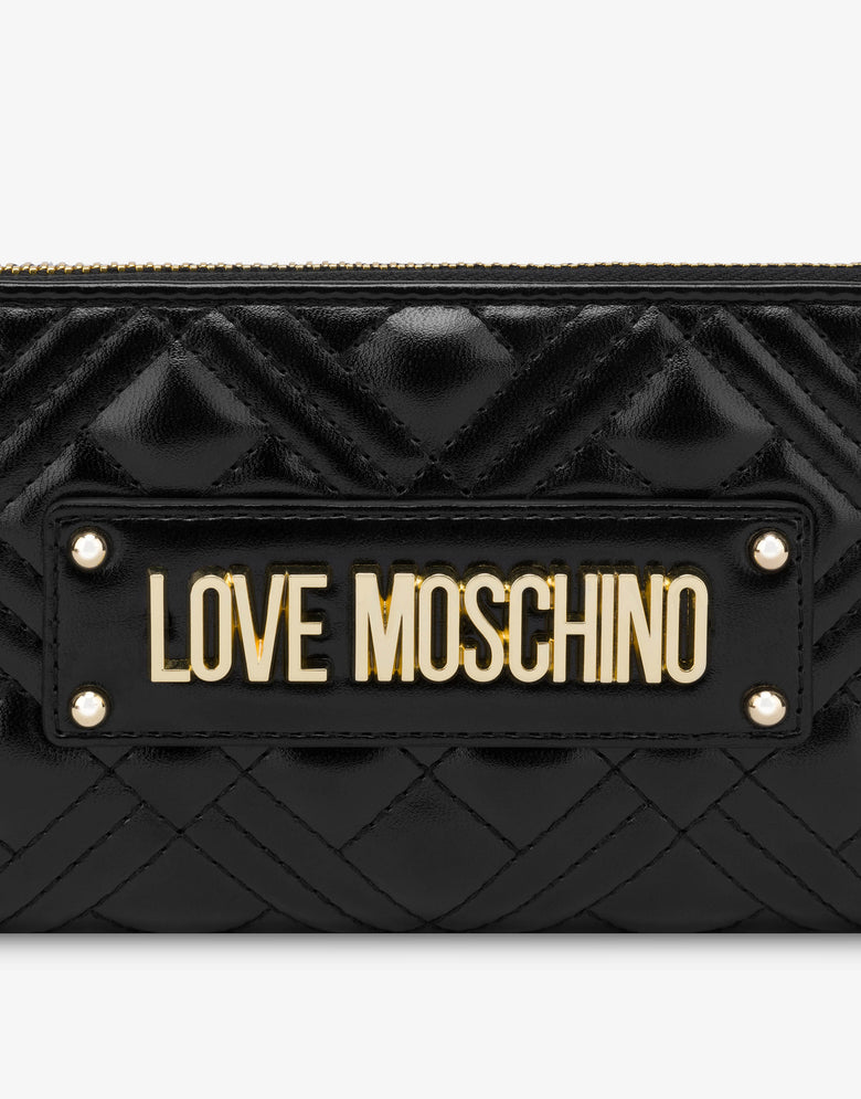 Cartera con cierre de cremallera todo alrededor Negro Love Moschino 3