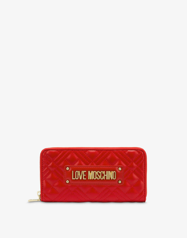 绗缝拉链钱包 红色 Love Moschino 0