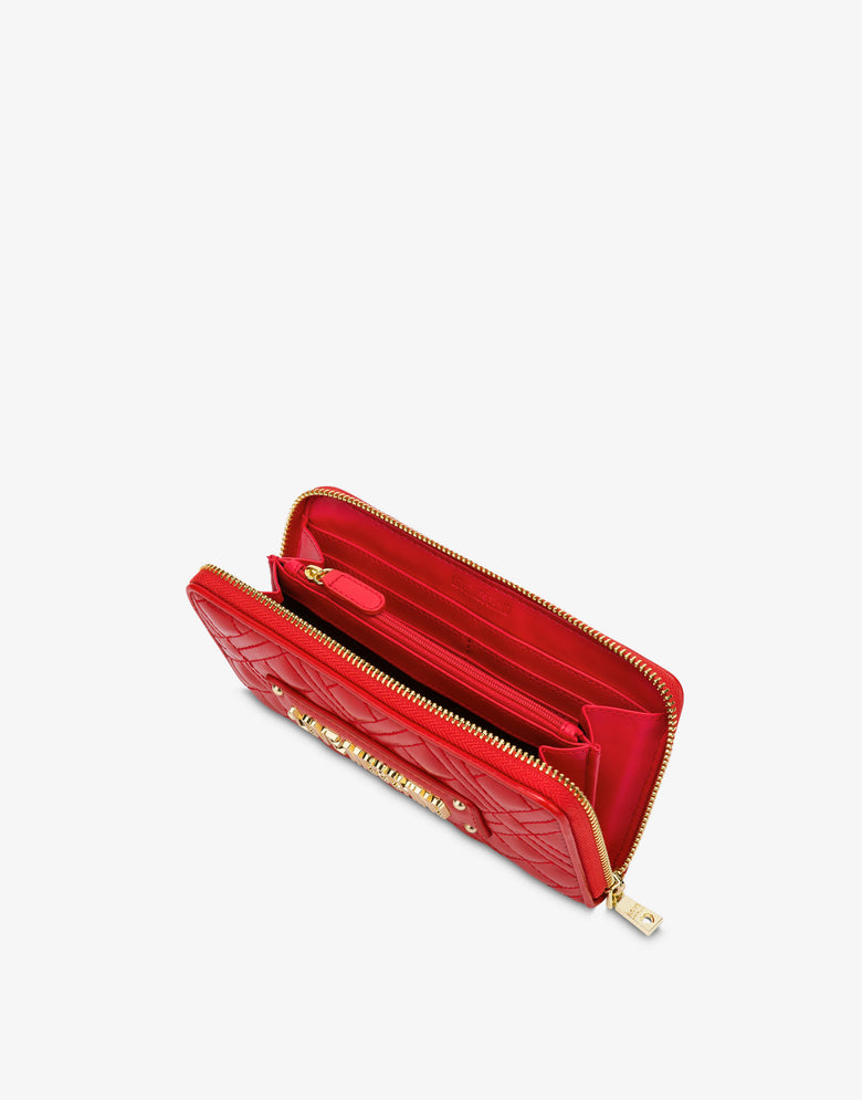 Cartera con cierre de cremallera todo alrededor Rojo Love Moschino 2