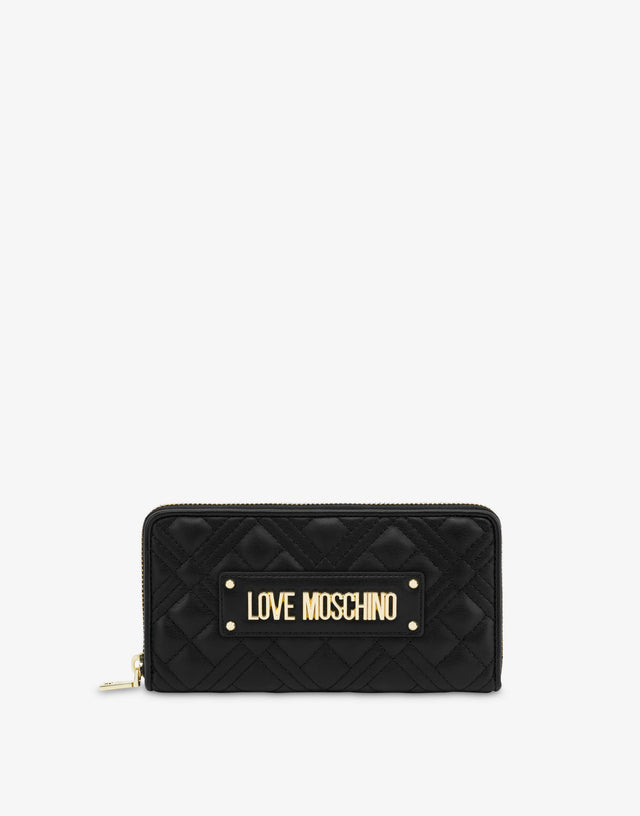 Cartera Zip Around acolchada Negro Love Moschino 0