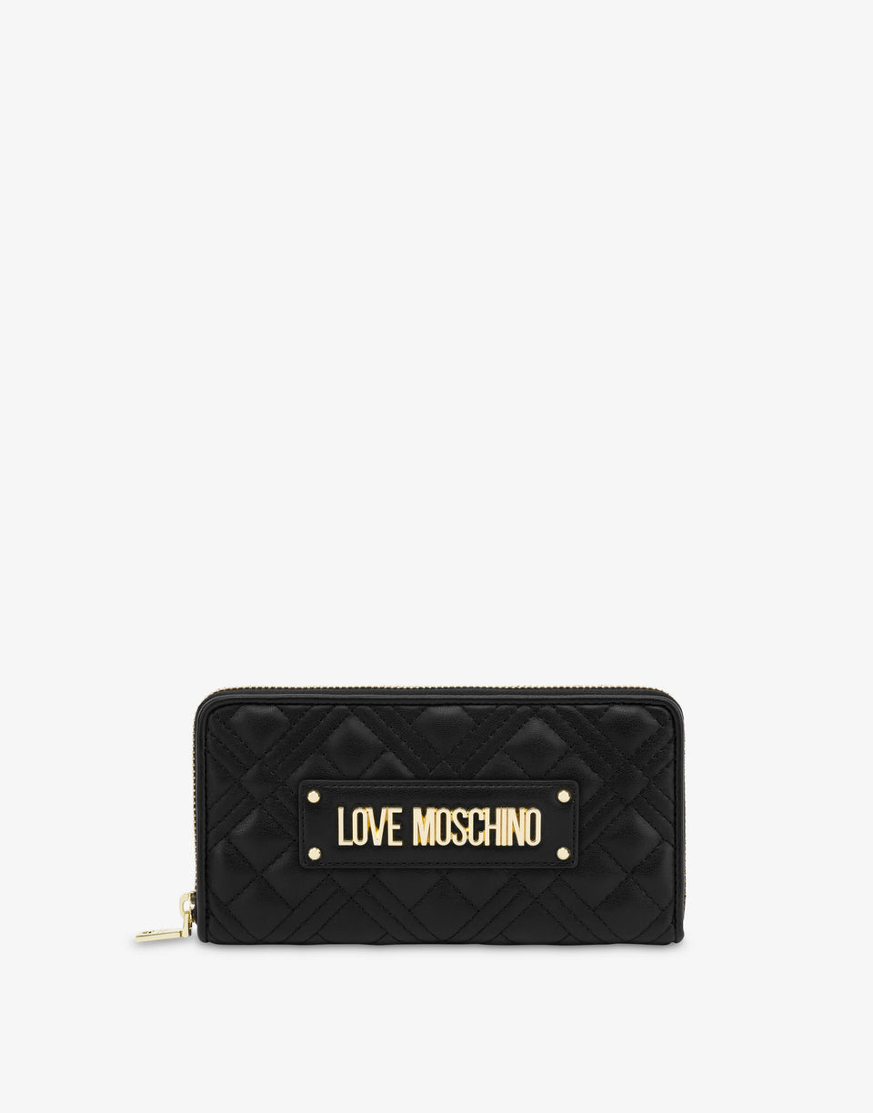 绗缝拉链钱包 黑色 Love Moschino 0