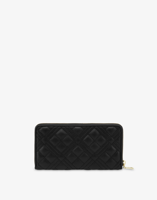 Cartera Zip Around acolchada Negro Love Moschino 1