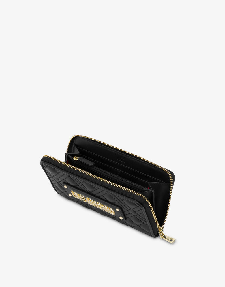 绗缝拉链钱包 黑色 Love Moschino 2
