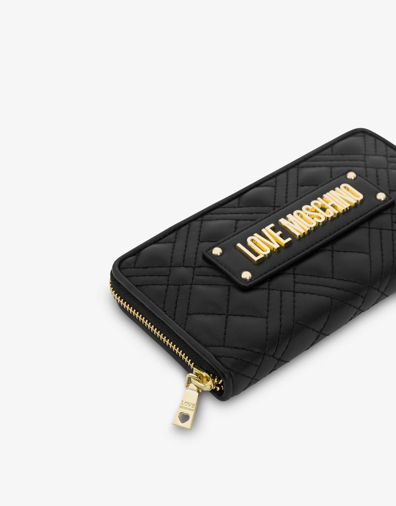 绗缝拉链钱包 黑色 Love Moschino 3