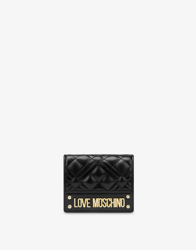 Cartera acolchada con logo Negro Love Moschino 0