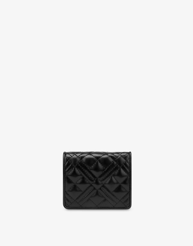 Cartera acolchada con logo Negro Love Moschino 1