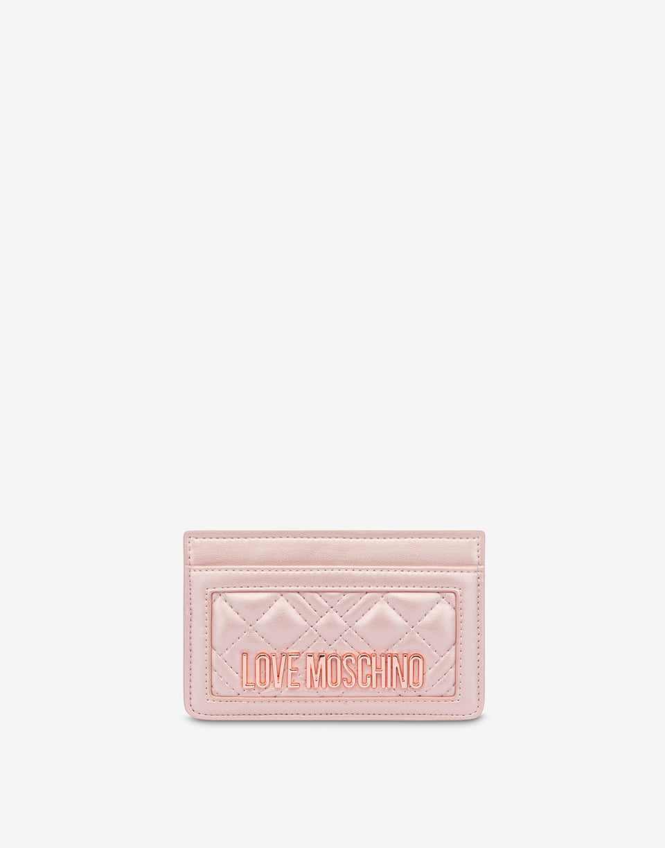 Laminated cardholder Lettering Logo Pink Love Moschino 0