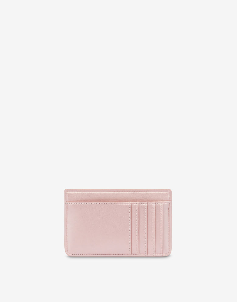 Laminated cardholder Lettering Logo Pink Love Moschino 1