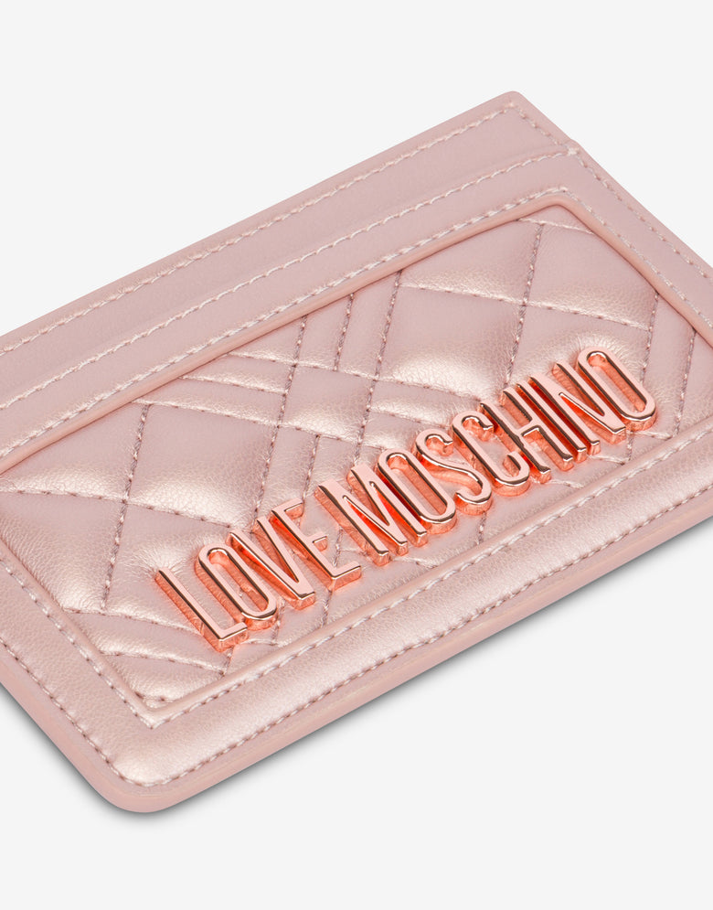 Laminated cardholder Lettering Logo Pink Love Moschino 3