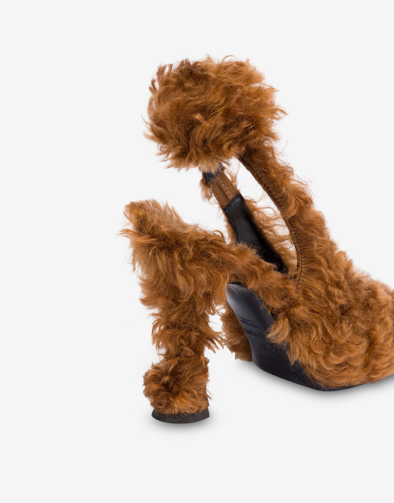 Bombas de mohair Caramelo Moschino 3