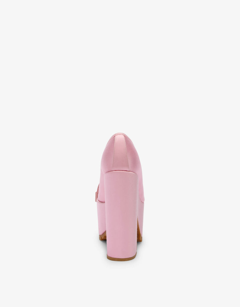 Bailarinas con plataforma de satén Pink Moschino 2
