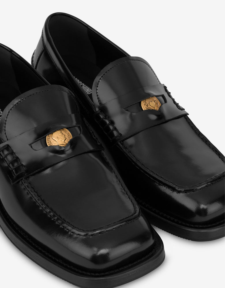 磨砂小牛皮软皮鞋 黑色 Moschino 3