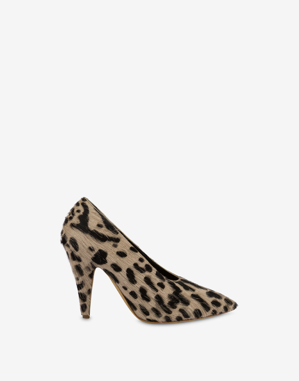 Ocelot Print Pumps Beige Moschino 0