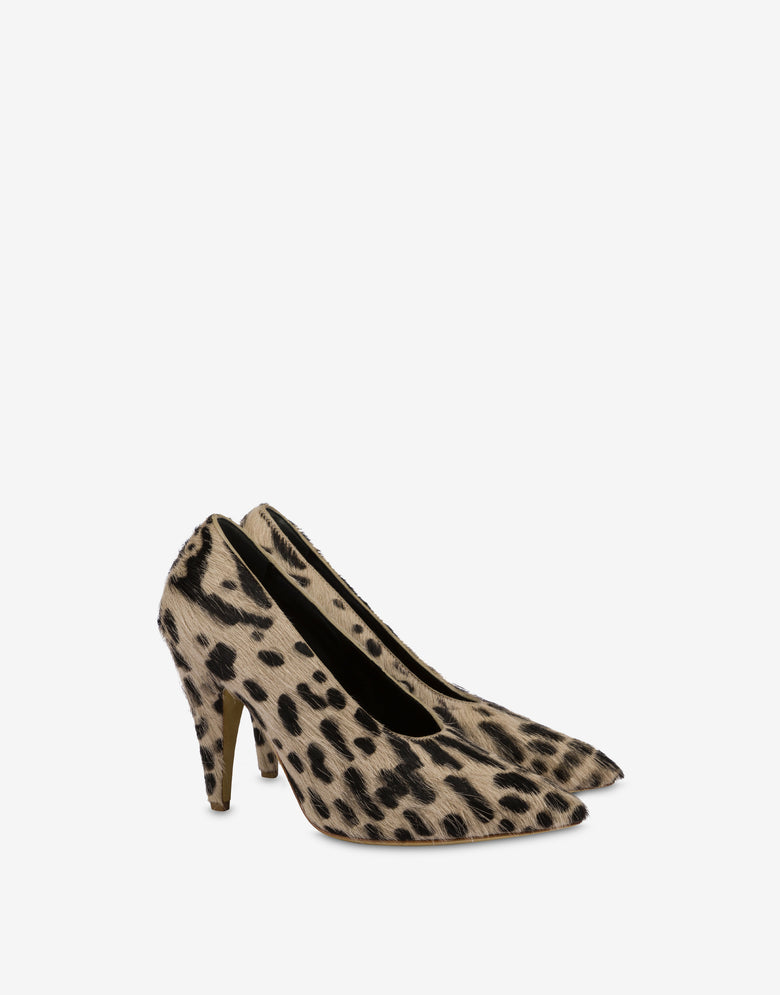 Ocelot Print Pumps Beige Moschino 3