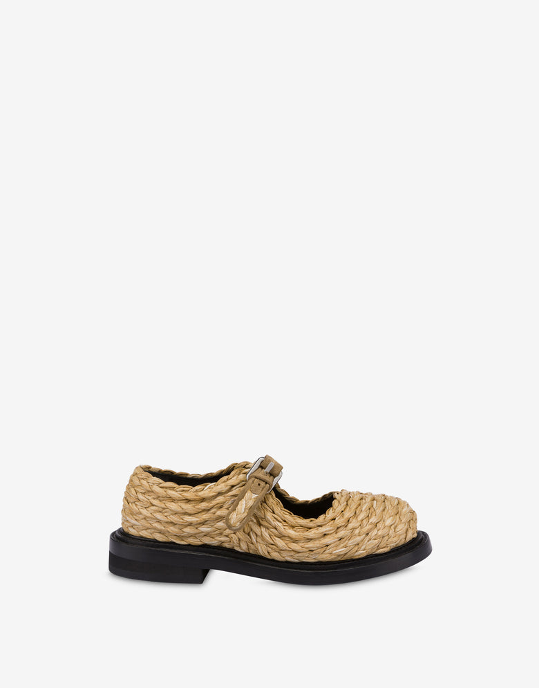 Mary Jane Olivia en rafia Beige Moschino 1