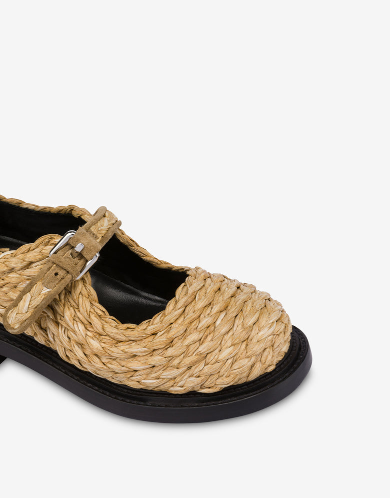 Mary Jane Olivia en rafia Beige Moschino 3