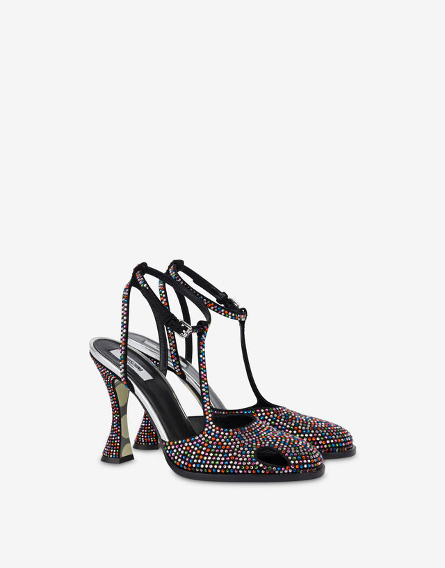 Zapatos de salón con pedrería Negro Moschino 0