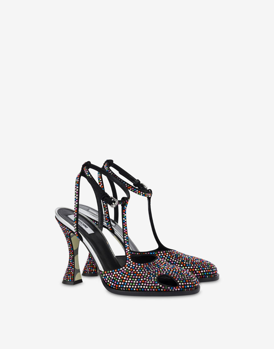 Zapatos de salón con pedrería Negro Moschino 0
