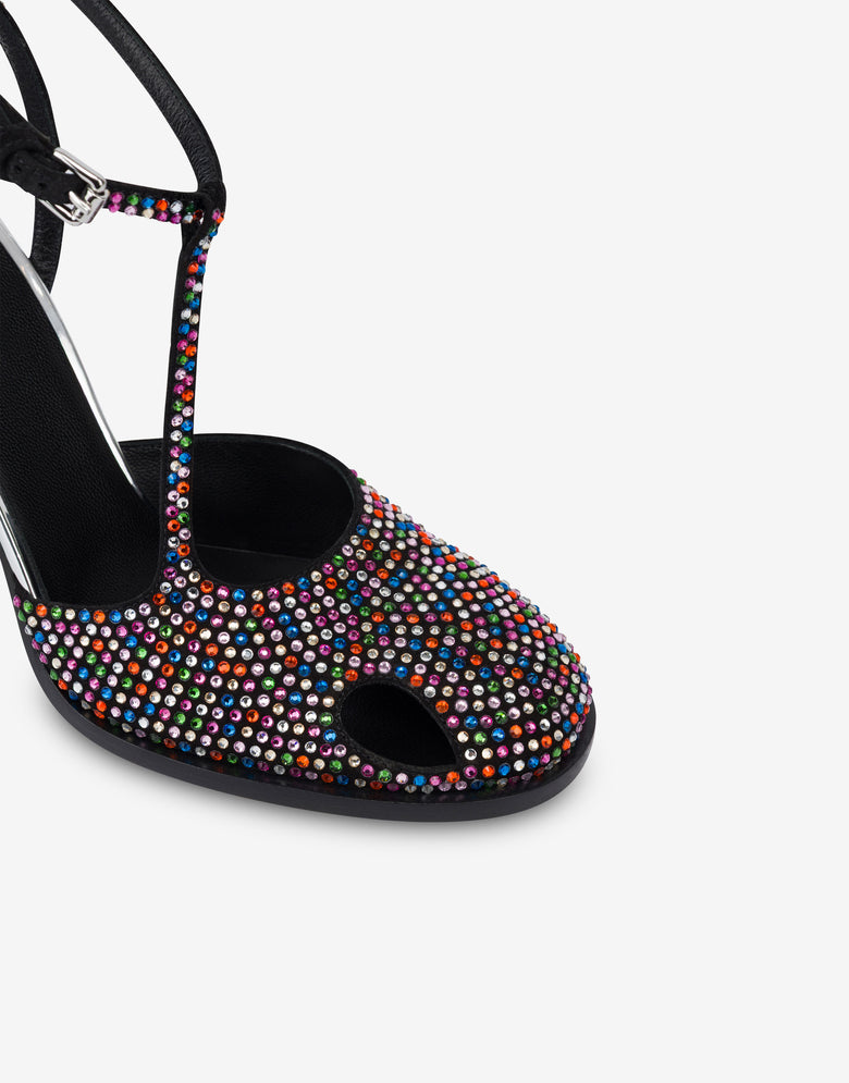 Zapatos de salón con pedrería Negro Moschino 3