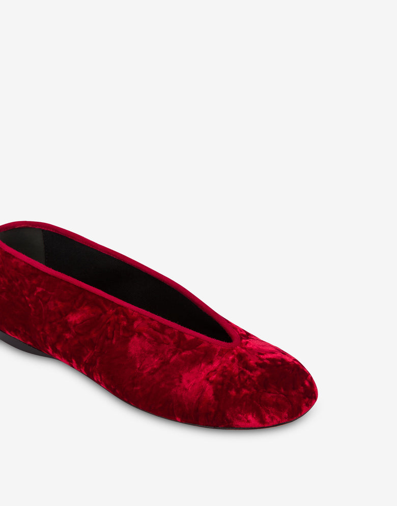 Duck velvet ballerinas Red Moschino 3