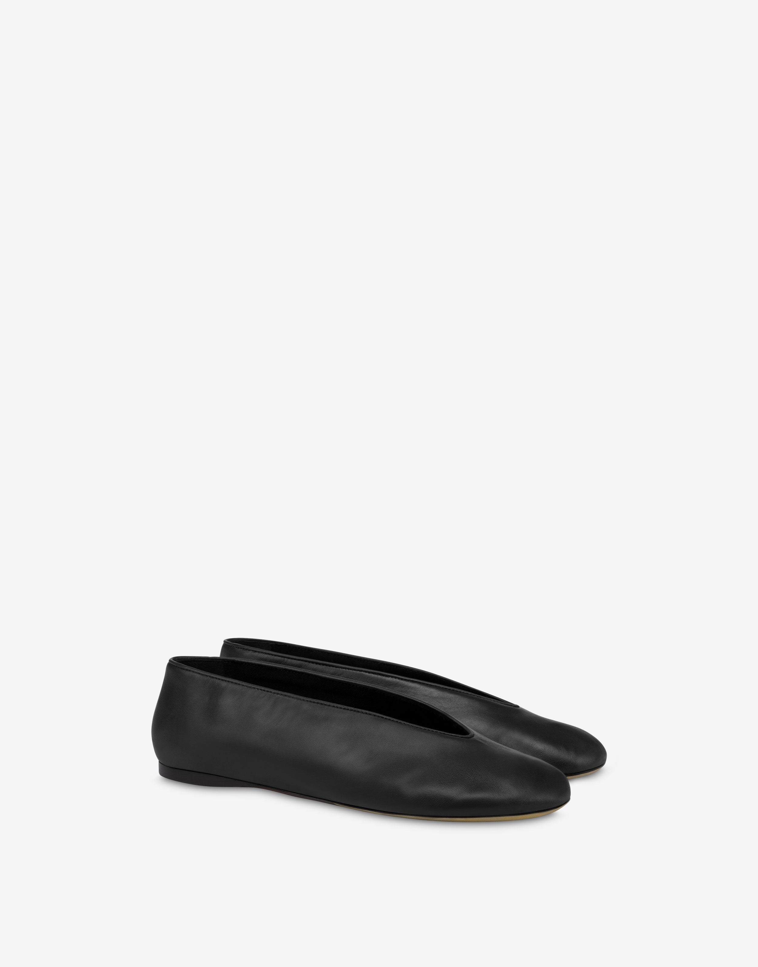 フラットシューズ MOSCHINO COUTURE Woman Flat shoes Black MA10704C0LMJ0 000 Moschino Kid-Teen - Girls Black Leather Ballerina Pumps
