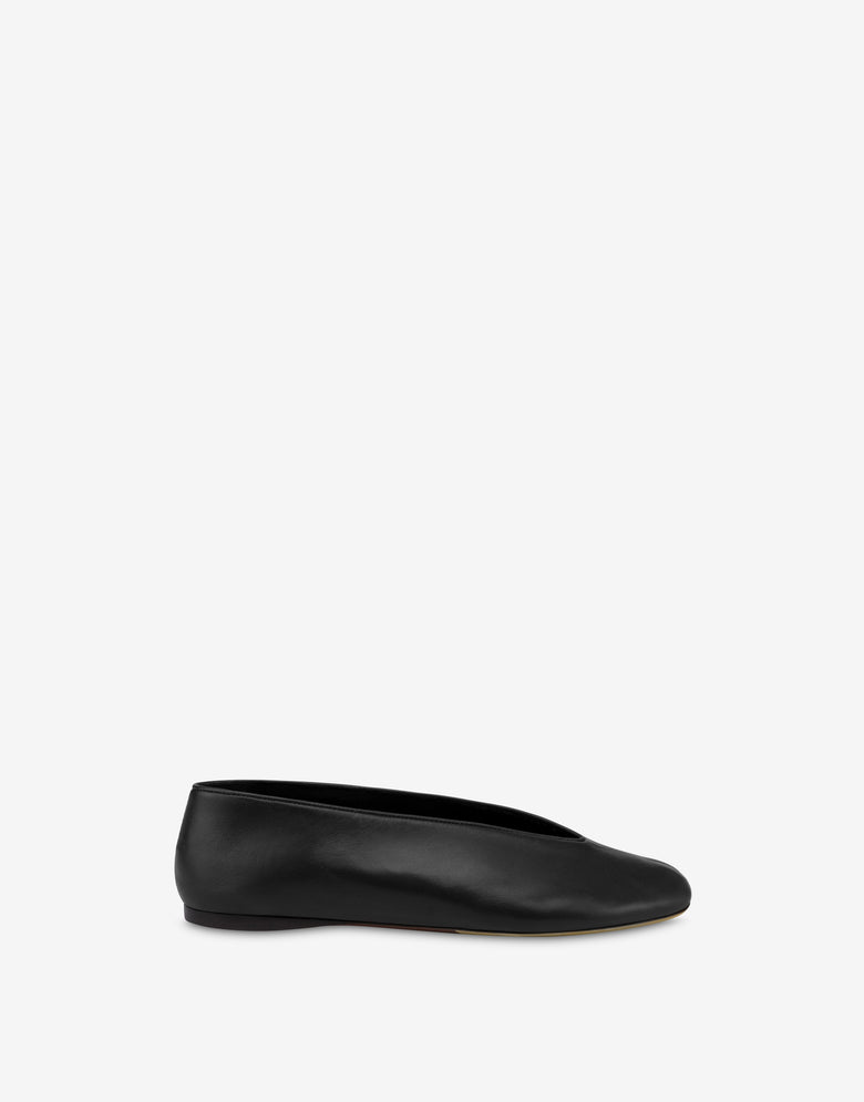Bailarinas de napa Duck Negro Moschino 1
