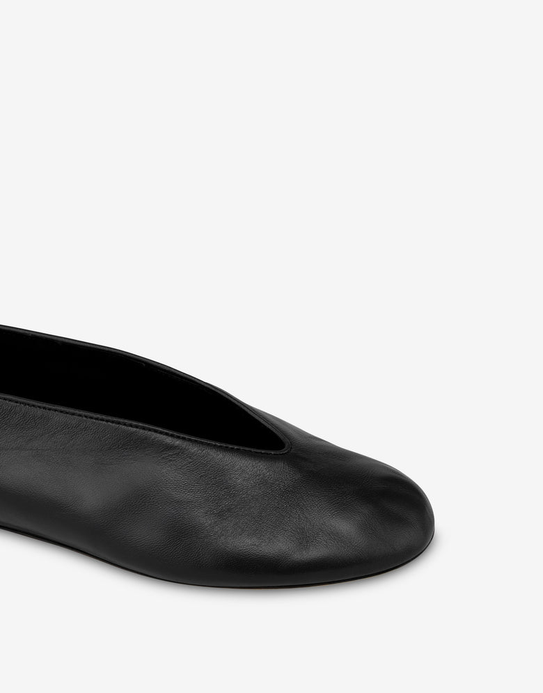 Bailarinas de napa Duck Negro Moschino 3