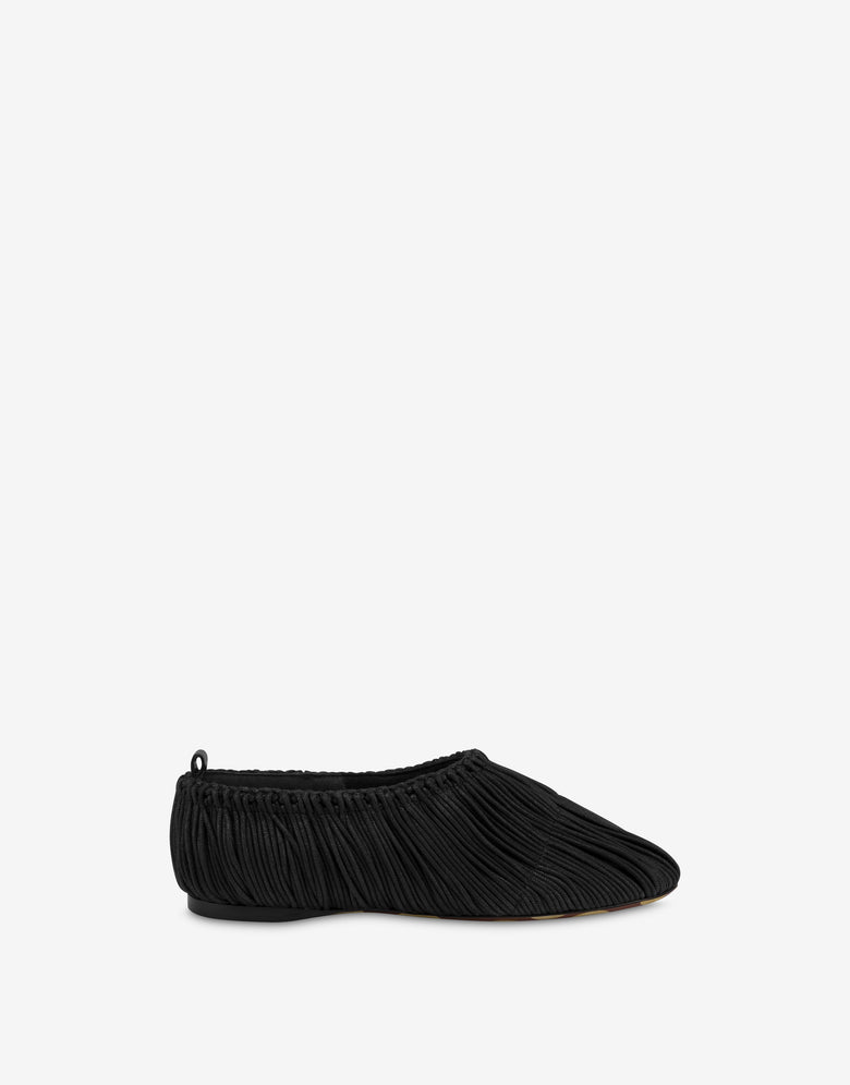 Zapatillas de ballet con cordones encerados Duck Negro Moschino 1