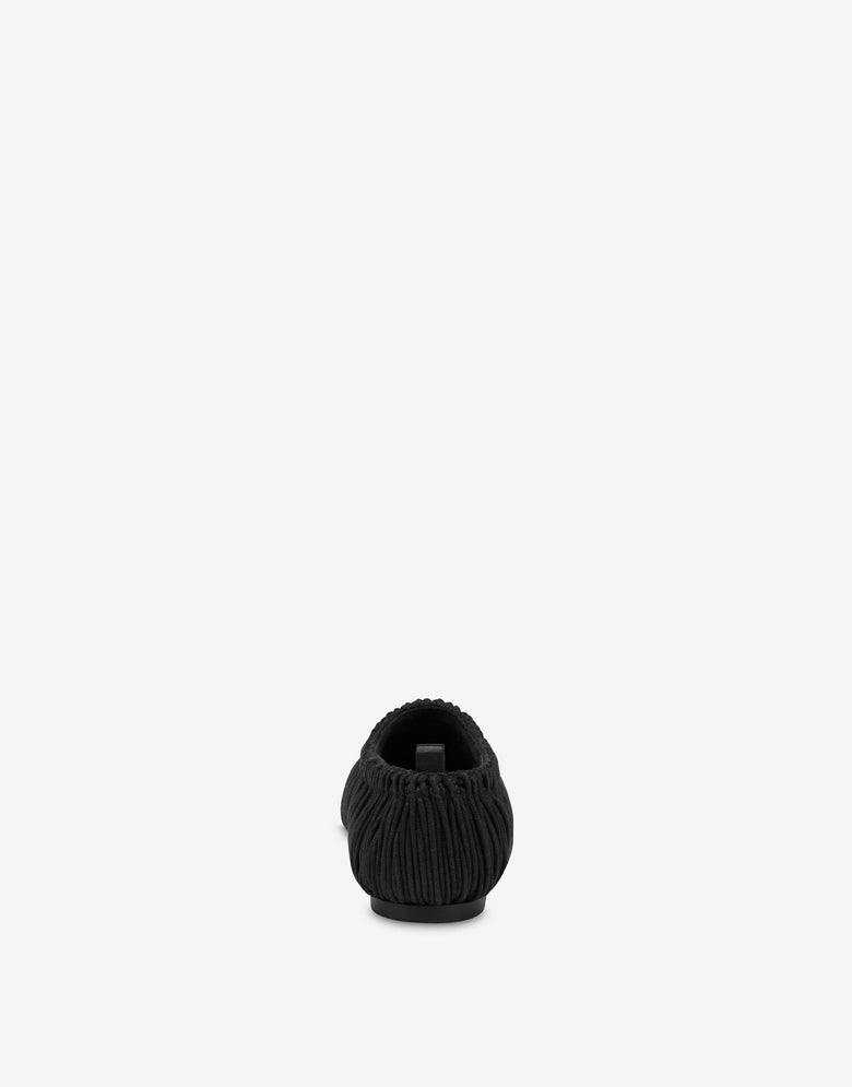 Zapatillas de ballet con cordones encerados Duck Negro Moschino 2