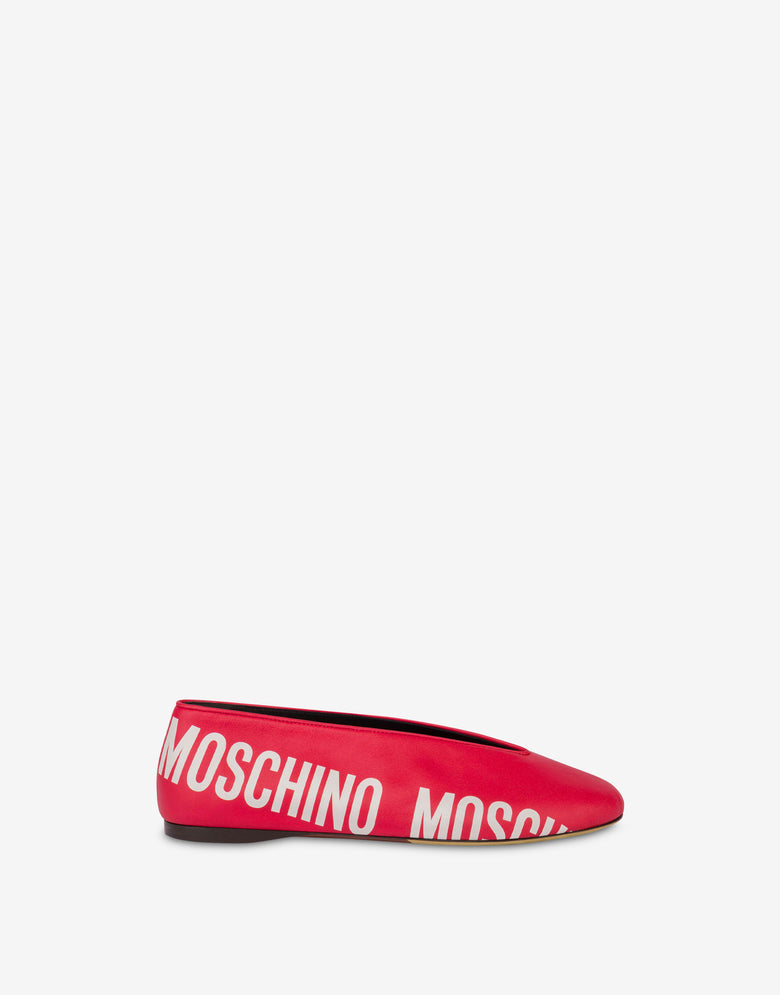 Nappa 印花芭蕾舞鞋 红色 Moschino 1