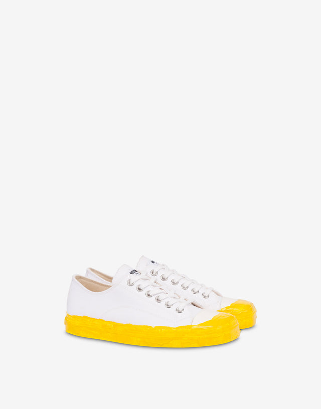 帆布运动鞋 白色 Moschino 0